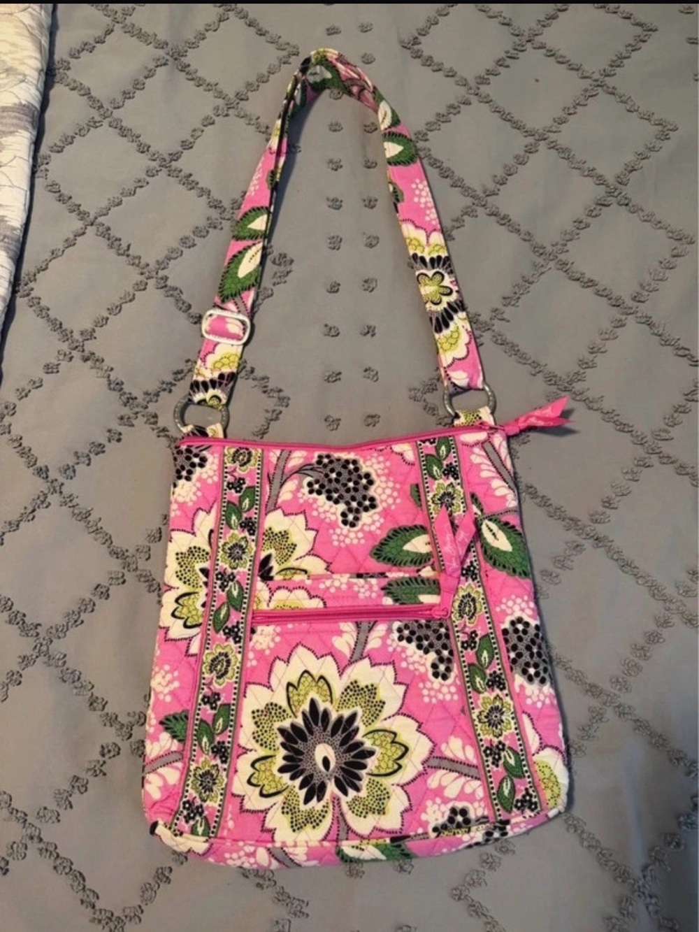 Vera Bradley Pink Floral Quilted Crossbody Bag